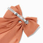 Caramel Brown Sheer Long Tail Hair Bow Clip,