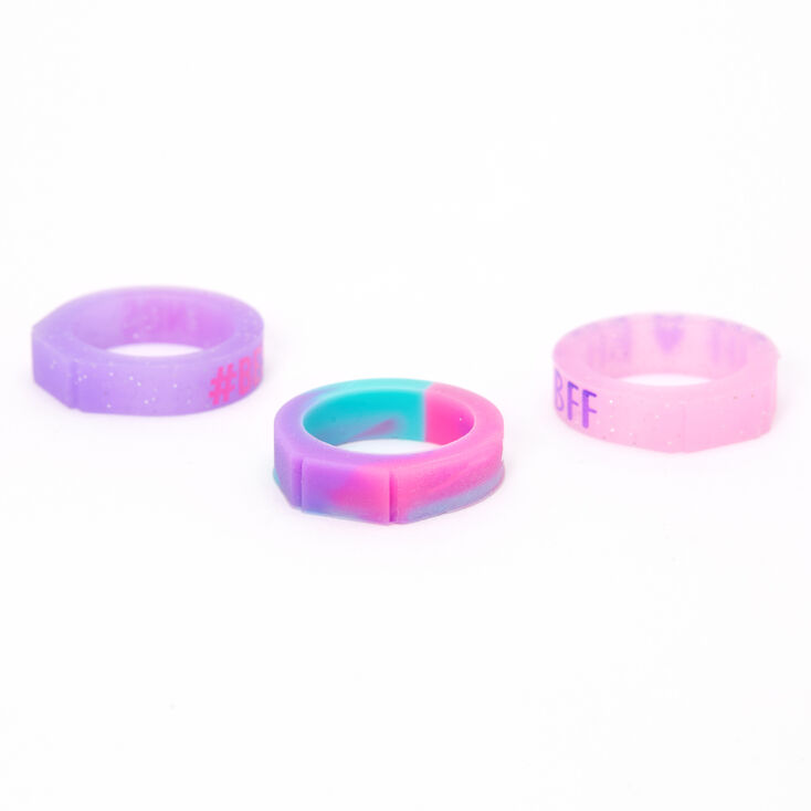 Best Friends Ombre Silicone Rings - Purple, 3 Pack,