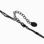 Black Bead Multi-Strand Y-Neck Necklace,