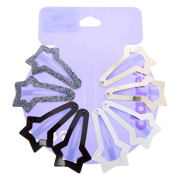 Neutral Star Snap Hair Clips - 8 Pack,