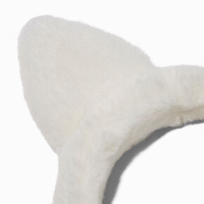 Furry White Cat Ears Headband,