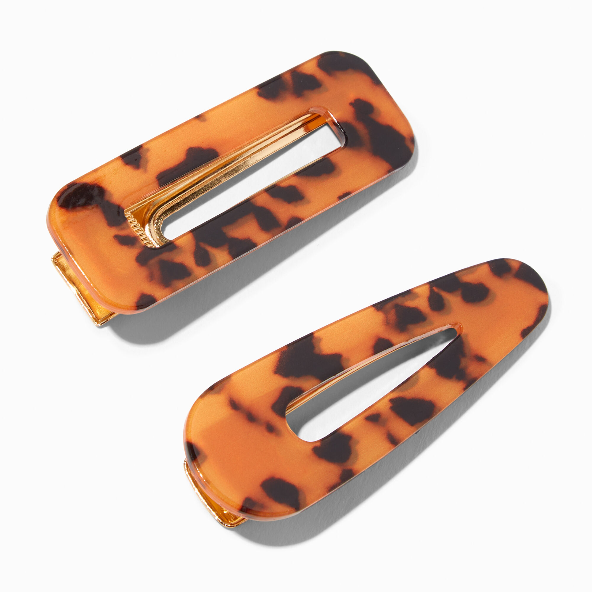 View Claires Tortoiseshell Hair Clips 2 Packbrown Gold information