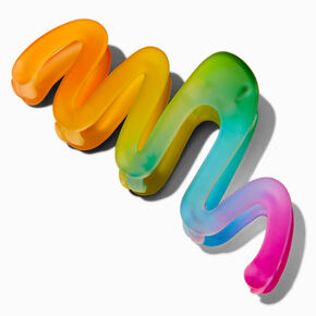 Rainbow Frosted Zig Zag Hair Claw,