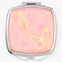 Pink Butterfly Compact Mirror,