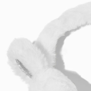 Claire&#39;s Club White Bunny Ear Muffs,