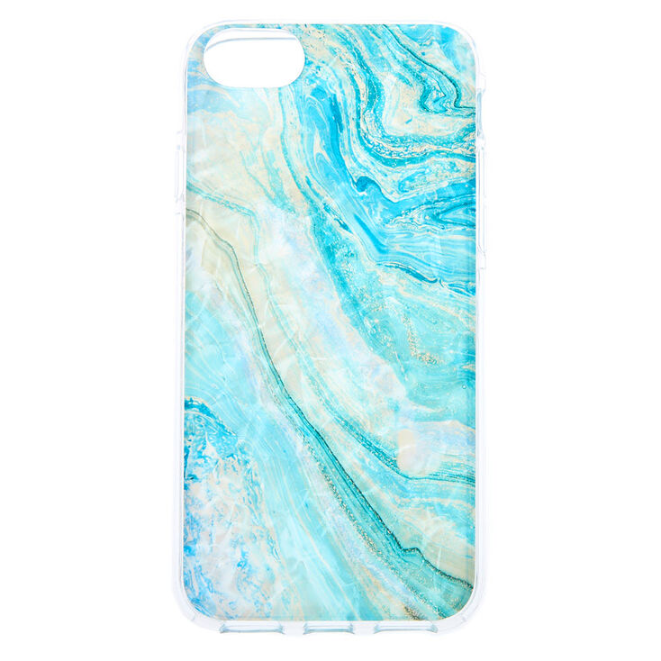 Turquoise Marble Shell Phone Case - Fits iPhone 6/7/8/SE,