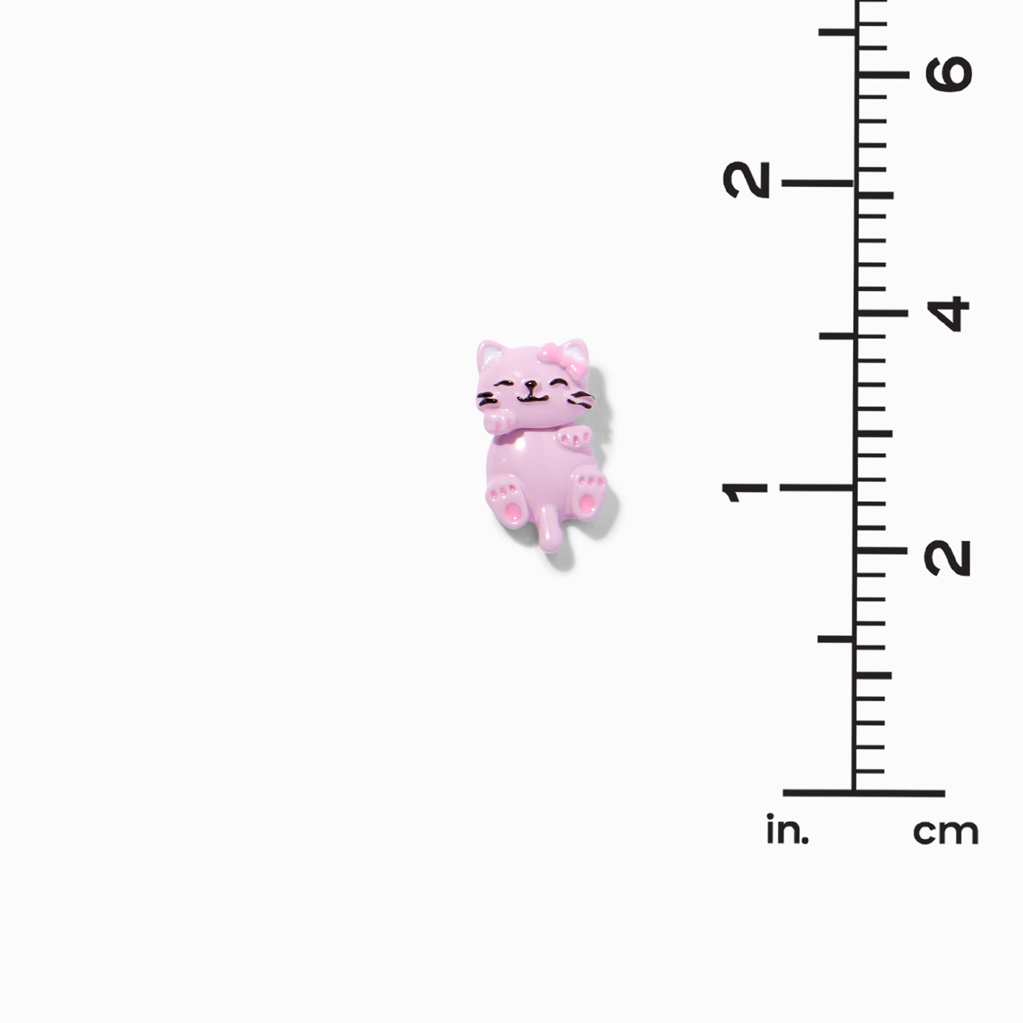 Pink Kitty Front & Back Earrings,