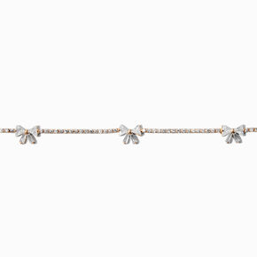 Crystal Bow Cubic Zirconia Gold-tone Choker Necklace,