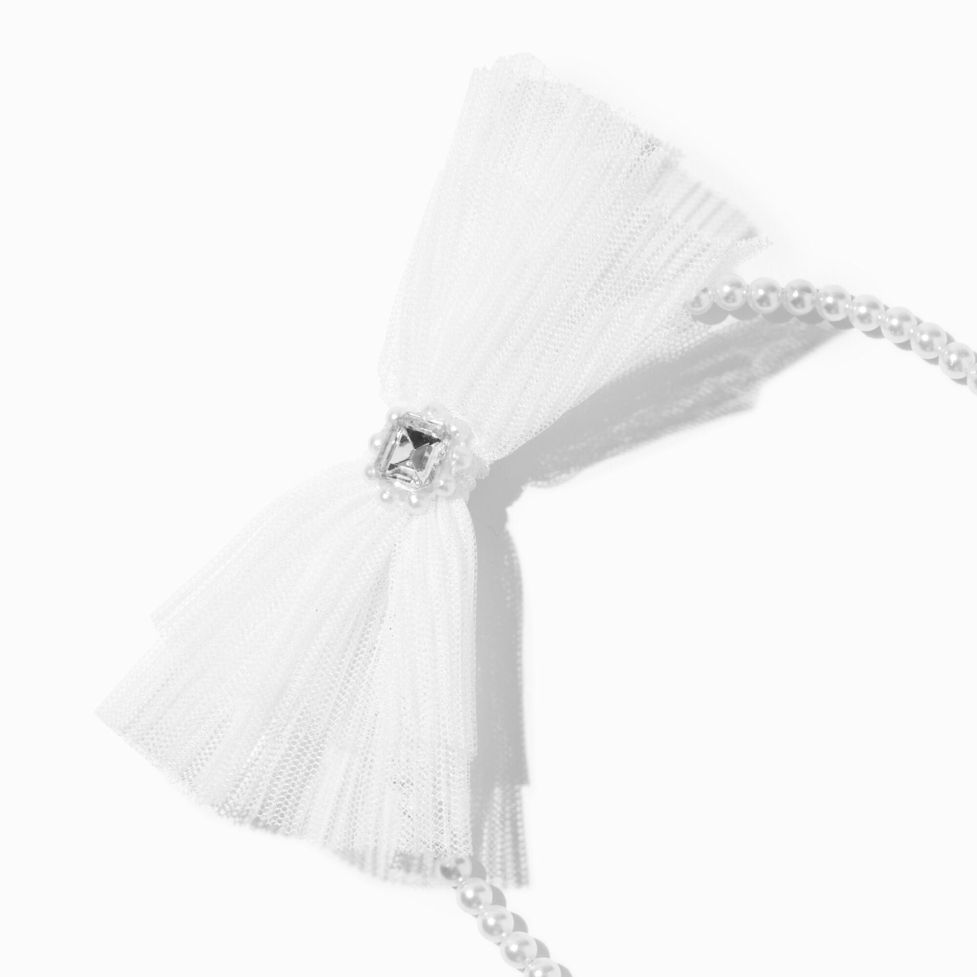 Claire's Club White Bow & Pearl Headbands - 2 Pack