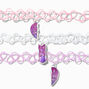 Best Friends Pastel Heart UV Colour-Changing Tattoo Choker Necklaces - 3 Pack,