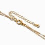 C LUXE by Claire&#39;s 18k Yellow Gold Plated Cubic Zirconia Compass Multi-Strand Necklace,