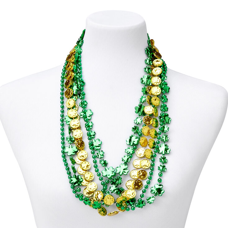Lucky Coins Shamrock Necklace - Green,