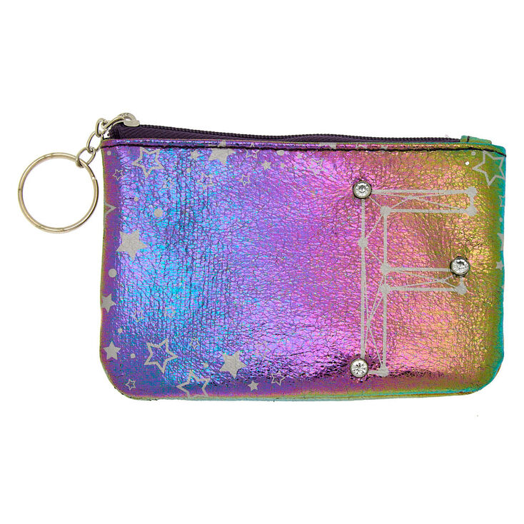 Rainbow Star Studded Initial Coin Purse - F,
