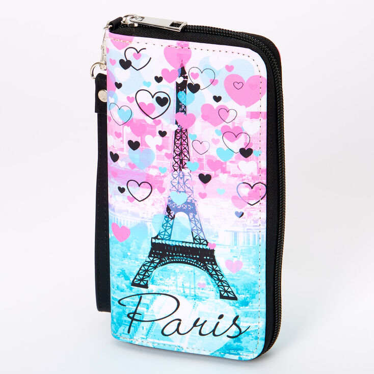 Claire's Pochette poignet effet dégradé cœurs Paris - Rose
