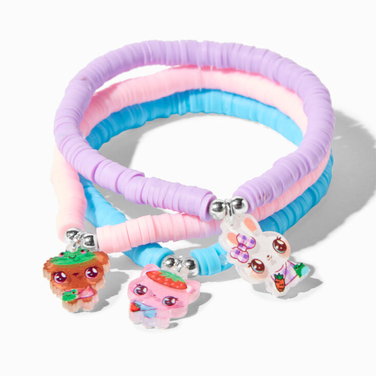 Claire&#39;s Club Costume Critters Matte Disc Bead Stretch Bracelets - 3 Pack,