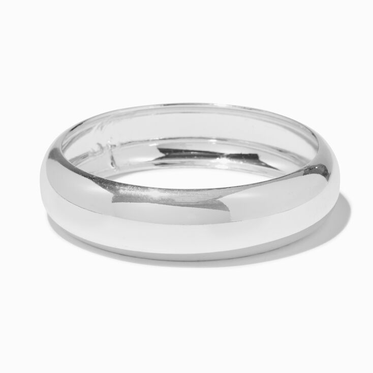 Silver-tone Chunky Bangle Bracelet,