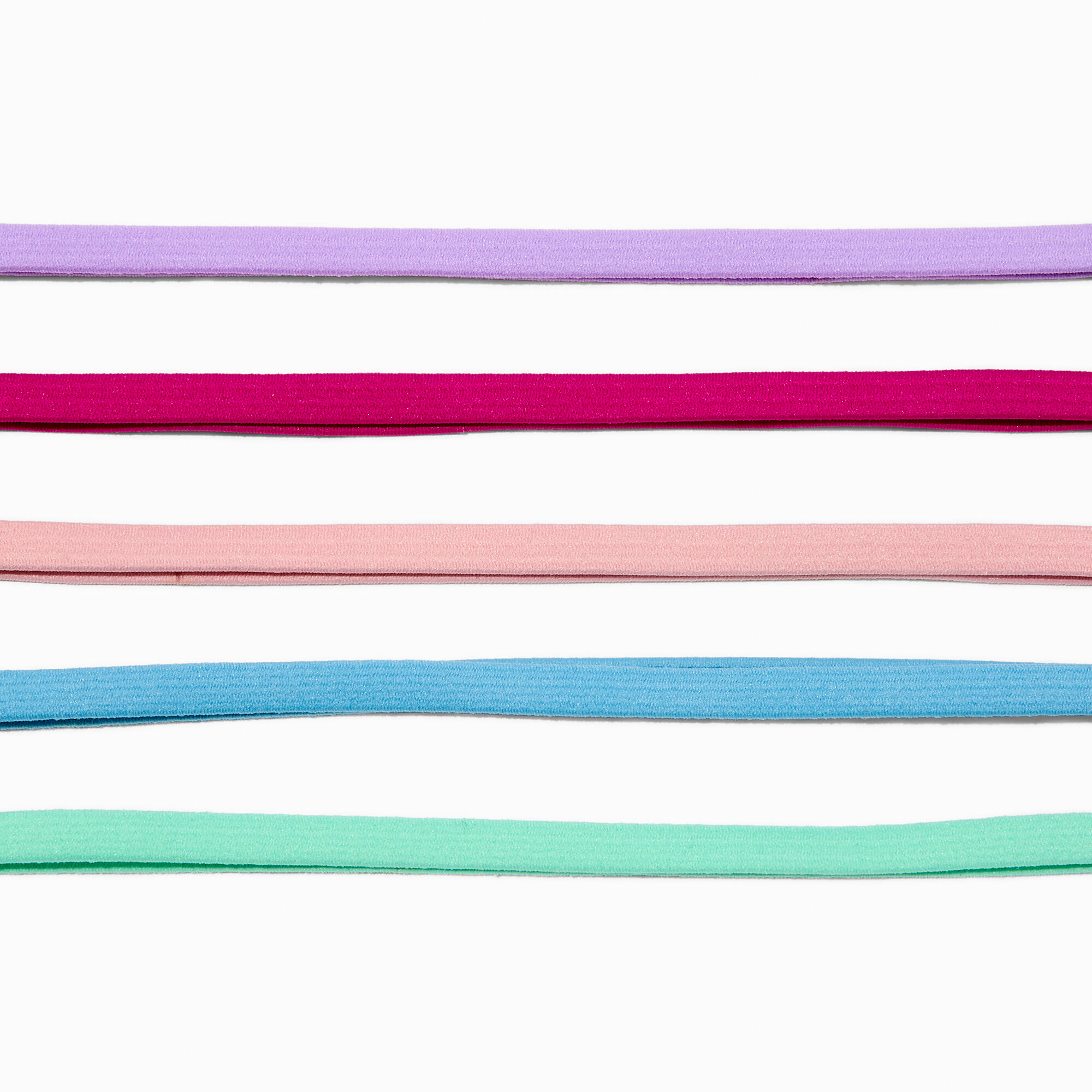 Jewel Tone Nylon Thin Headwraps - 5 Pack,