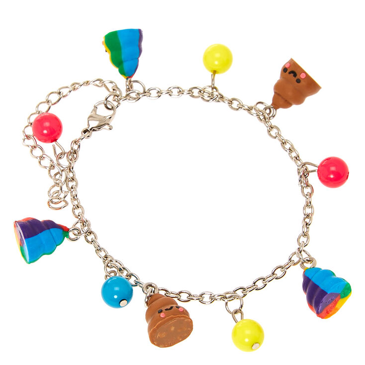 Smiling Pile Of Poo Coloured Beads Charm Bracelet Claire S Smiling Pile Of Poo Coloured Beads Charm Bracelet