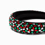 Serre-t&ecirc;te en imitation velours noir strass No&euml;l,