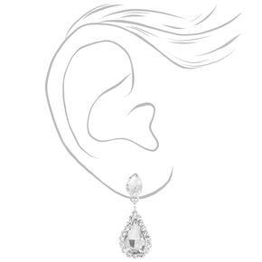 Silver Crystal Teardrop V-Neck Jewellery Set - 2 Pack,
