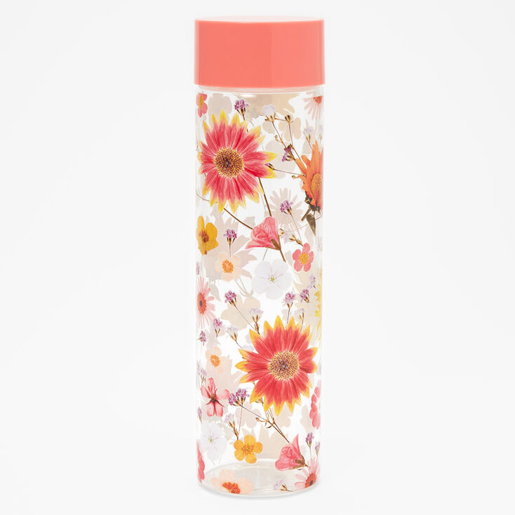Pressed Flower Water Bottle - Coral,
