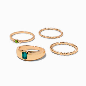 Lot de chevali&egrave;res couleur dor&eacute;e strass verts - Lot de 4,