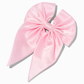 Pink Satin Bow Barrette Hair Clip,