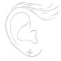 Silver-tone Cubic Zirconia Cross &amp; Stud Earrings - 3 Pack,