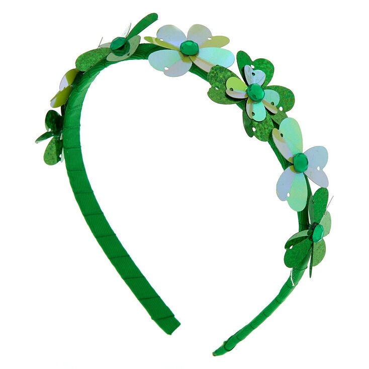 Sequin Shamrock Headband - Green,