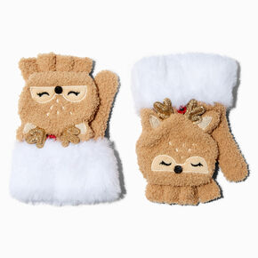 Holiday Reindeer Reversible Flip Mittens,