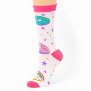 Rainbow Donut Crew Socks,