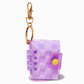 Purple Checkered Mini Diary Keychain,