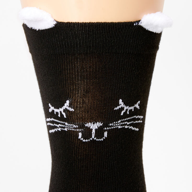 Chaussettes montantes chat - Noir,