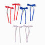 Stars &amp; Stripes Long Tail Hair Bow Clips - 6 Pack ,