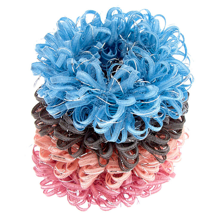 Pastel Lurex Loop Hair Bobbles - 4 Pack,