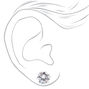 Silver-tone Cubic Zirconia 10mm Round Stud Earrings,
