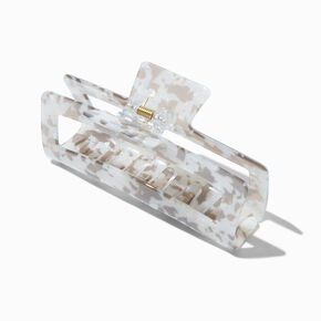 Gray Tortoiseshell Large Rectangular Hair Claw,