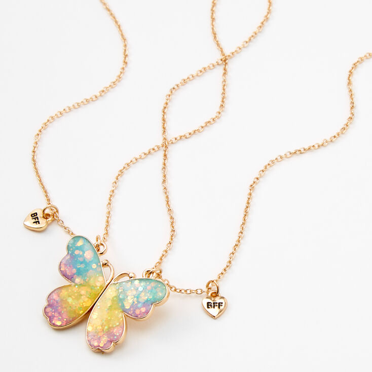 Best Friends Pastel Butterfly Pendant Necklaces - 2 Pack,