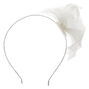 Feather Flower Hair Fascinator Headband - White,