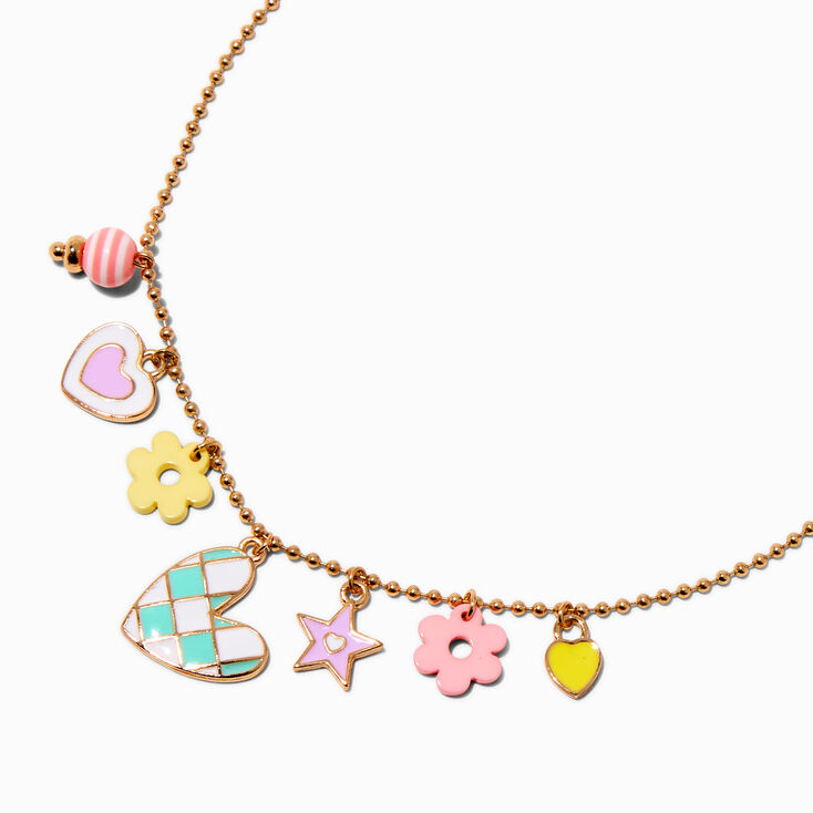 Collier &agrave; breloque c&oelig;ur &agrave; carreaux Claire&#39;s Club,