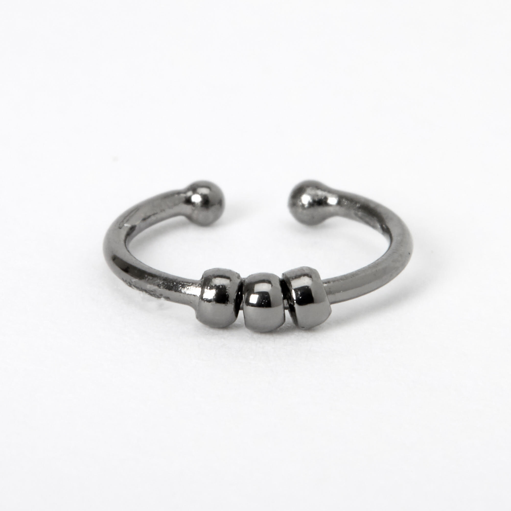 Hematite Beaded Faux Nose Ring,