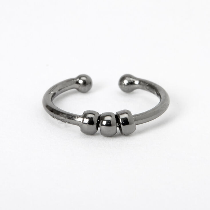 Hematite Beaded Faux Nose Ring,