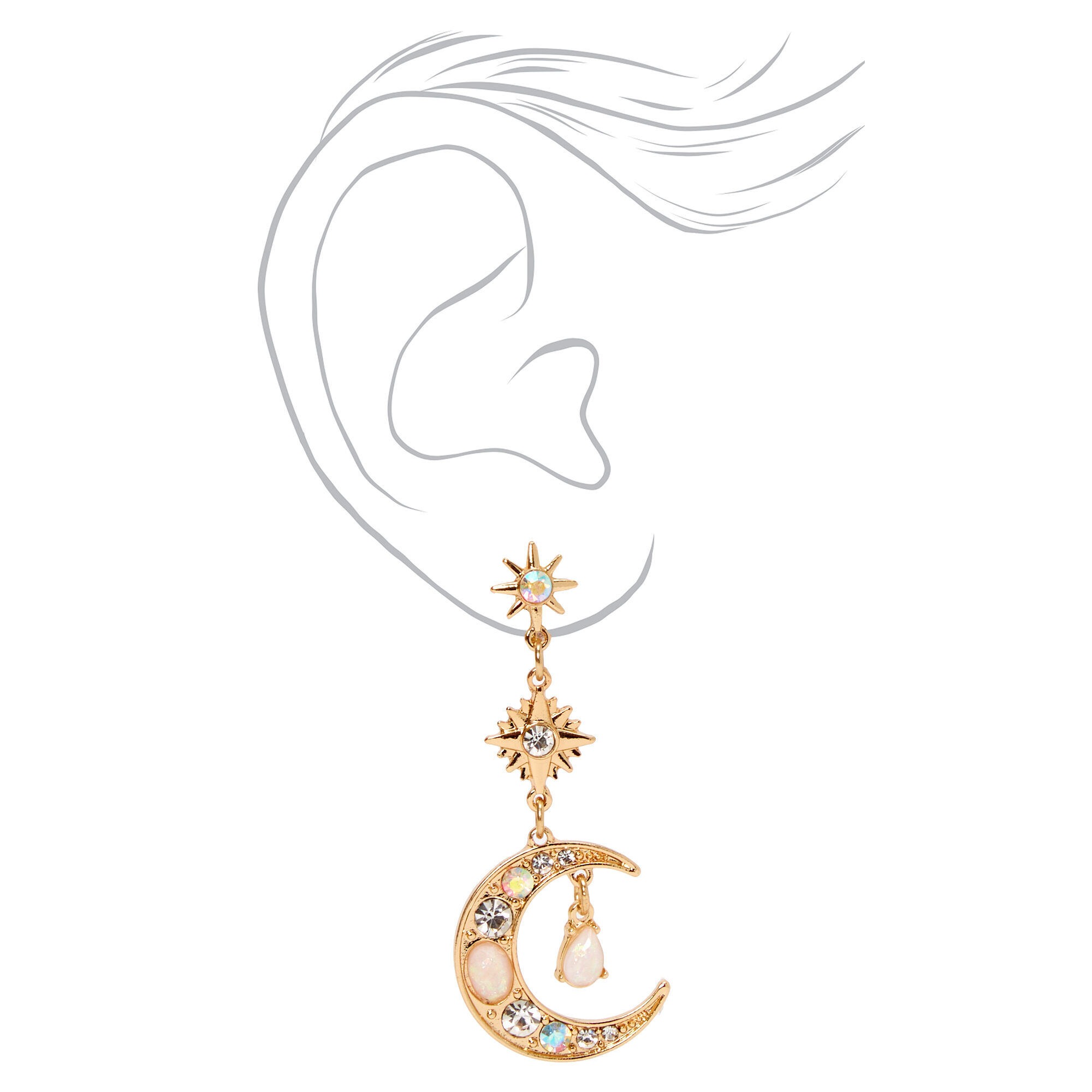 Claire's clearance moon earrings