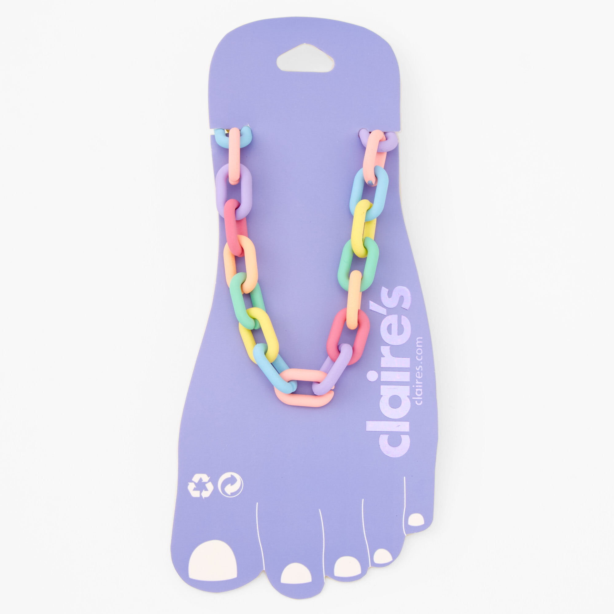 Pastel Chunky Curb Chain Link Anklet Claire s