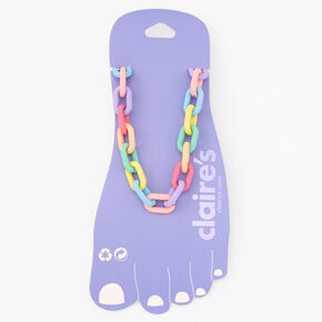 Pastel Chunky Curb Chain Link Anklet,