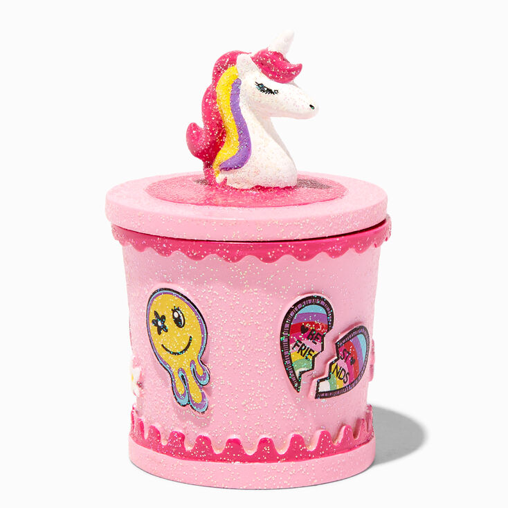 Glitter Y2K Unicorn Trinket Keepsake Box,