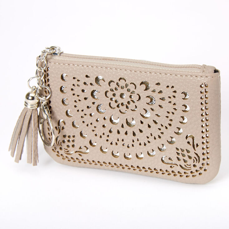 Claire's Porte-monnaie avec découpe en filigrane - Gris