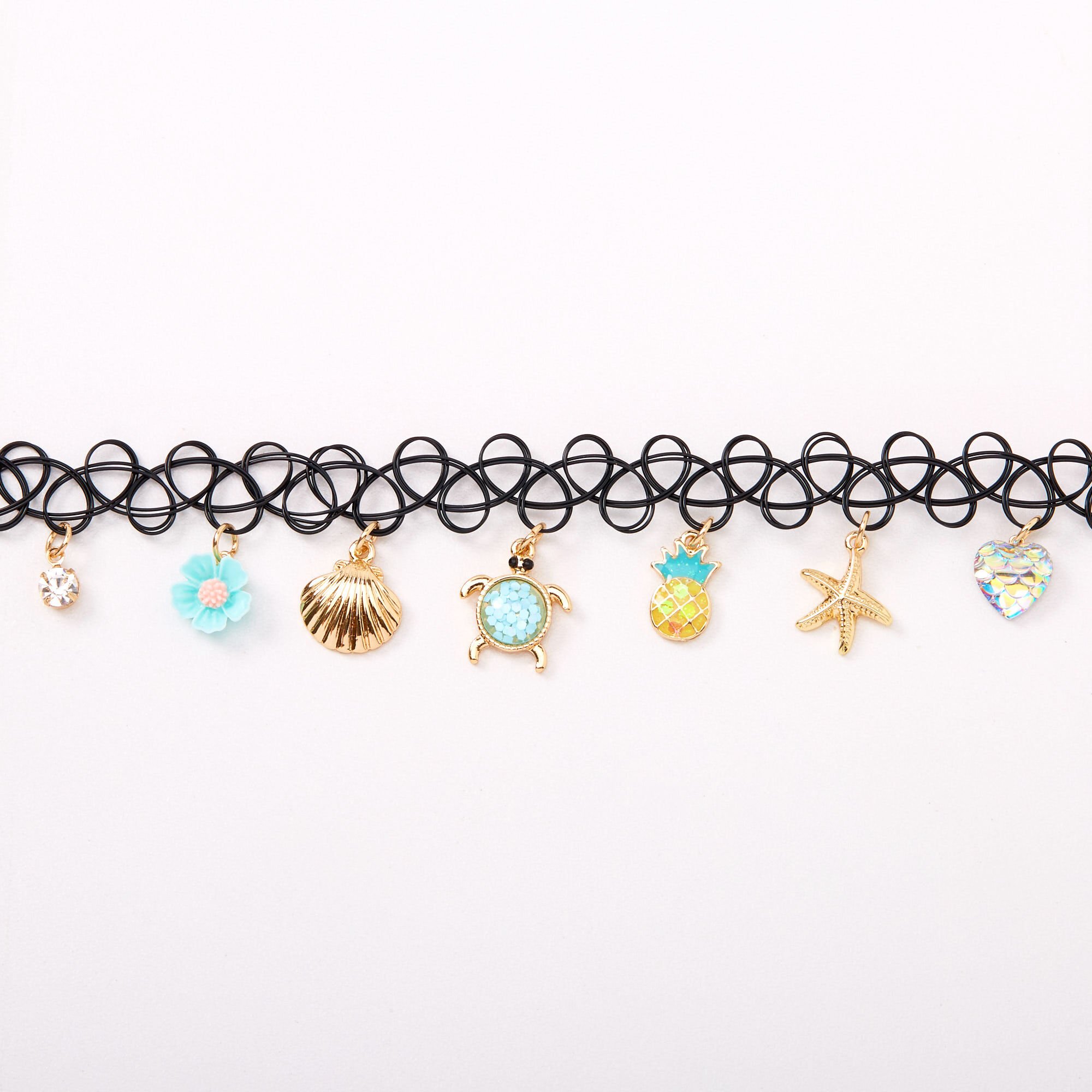 Gold Under The Sea Tattoo Choker Necklace - Mint,