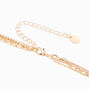 Pink Crystal Y-Neck Gold Multi-Strand Necklace,