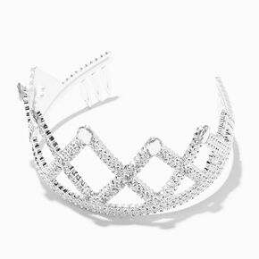 Claire&#39;s Club Silver Glitter Princess Tiara,